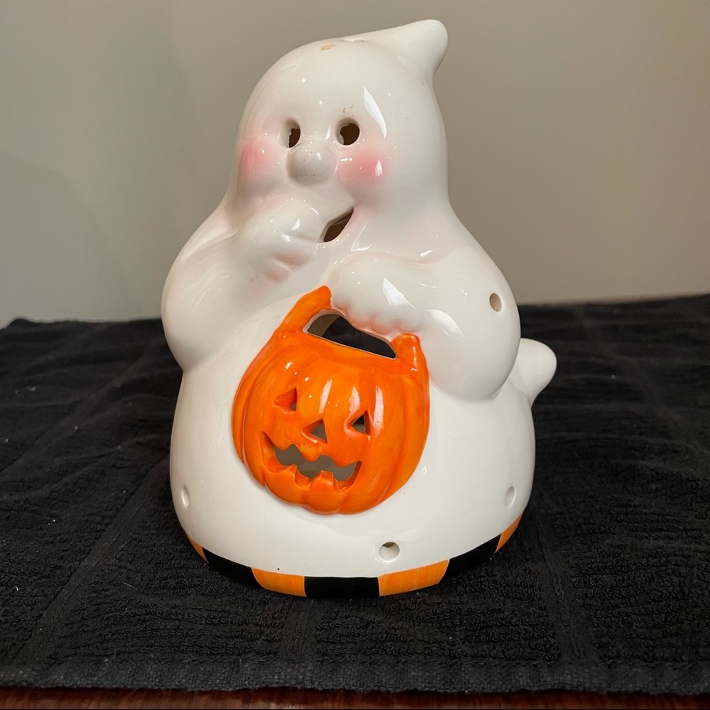 LAST CHANCE Halloween Ghost and Pumpkin Tealight Holder